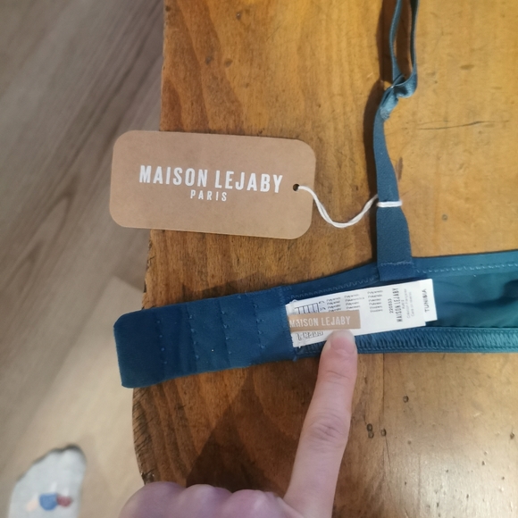 FLEUR IKAT Sea blue embroidered underwire bra NWT - Picture 3 of 4